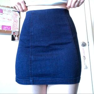 Tight jean pencil skirt